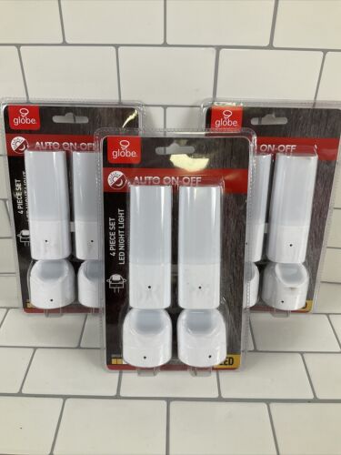 (3)Globe White Automatic Dusk/Dawn LED Night Light (4-Pack) (6922756948151)